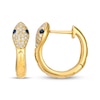 Thumbnail Image 3 of Le Vian Blue Sapphire Snake Hoop Earrings 1/5 ct tw Diamond 14K Honey Gold