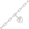 Thumbnail Image 2 of Charmed Memories "Mama" Heart Charm Paperclip Bracelet Sterling Silver 7.5"
