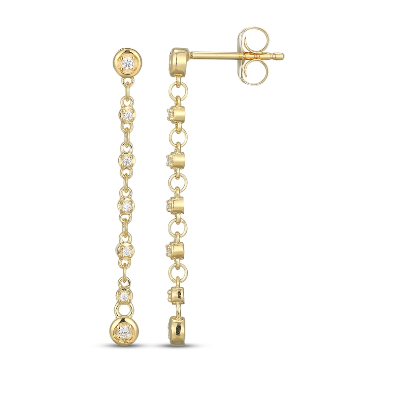 Main Image 3 of STUDIO BY KAY Lab-Grown Diamond Drop Earrings 1/10 ct tw 24K Yellow Gold Vermeil Sterling Silver