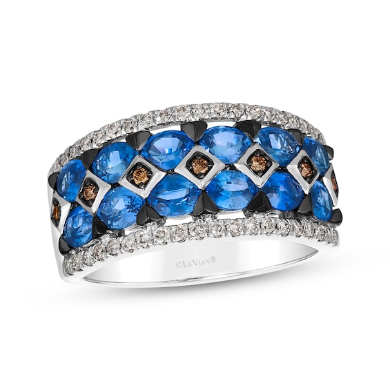 Le Vian Oval-Cut Blue Sapphire Ring 1/3 ct tw Diamonds 14K Vanilla Gold