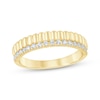 Thumbnail Image 1 of Now + Forever Lab-Grown Diamonds Ribbed Stackable Anniversary Ring 1/4 ct tw 14K Yellow Gold