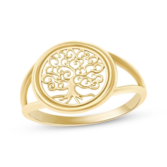 Tree of Life Ring 10K Yellow Gold