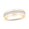 Thumbnail Image 1 of Now + Forever Men's Diamond Brushed Wedding Band 3/8 ct tw 10K Yellow Gold