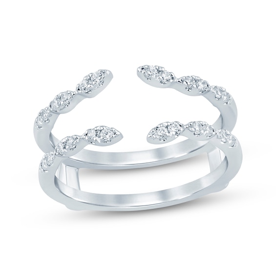 Now + Forever Diamond Scalloped Enhancer Ring 1/4 ct tw 14K White Gold