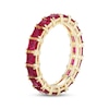 Thumbnail Image 2 of STUDIO BY KAY Square-Cut Lab-Created Ruby Stackable Eternity Ring 24K Yellow Gold Vermeil Sterling Silver