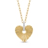 Thumbnail Image 1 of STUDIO BY KAY Lab-Grown Diamond Textured Heart Necklace 1/10 ct tw 24K Yellow Gold Vermeil Sterling Silver 20"