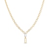 Thumbnail Image 1 of STUDIO BY KAY Lab-Grown Diamond Paperclip Link Drop Necklace 1/5 ct tw 24K Yellow Gold Vermeil Sterling Silver 18"