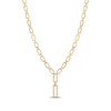 Thumbnail Image 3 of STUDIO BY KAY Lab-Grown Diamond Paperclip Link Drop Necklace 1/5 ct tw 24K Yellow Gold Vermeil Sterling Silver 18"