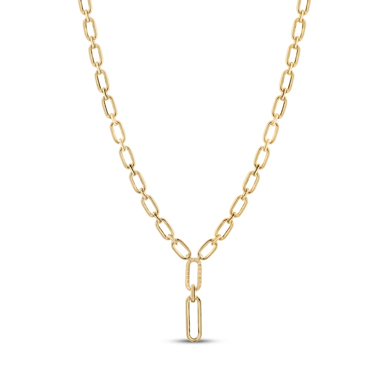 Main Image 3 of STUDIO BY KAY Lab-Grown Diamond Paperclip Link Drop Necklace 1/5 ct tw 24K Yellow Gold Vermeil Sterling Silver 18"