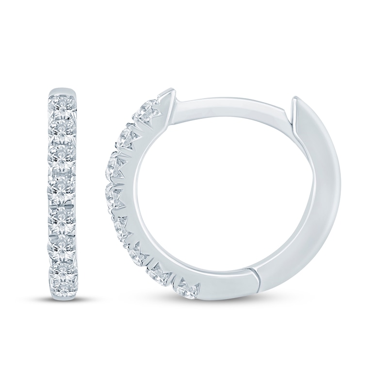 Main Image 3 of KAY Lab-Grown Diamonds Huggie Hoop Earrings 1/8 ct tw Sterling Silver