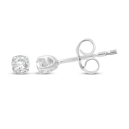 Radiant Reflections Round-Cut Diamond Solitaire Stud Earrings 1/10 ct tw Sterling Silver (I/I3)