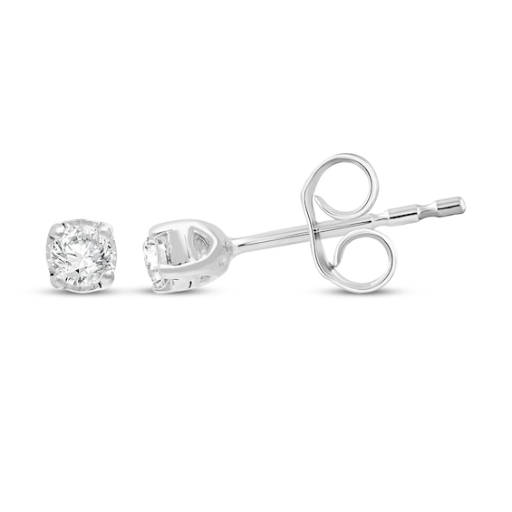 Radiant Reflections Round-Cut Diamond Solitaire Stud Earrings 1/10 ct tw Sterling Silver (I/I3)