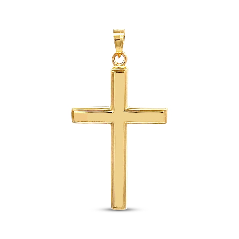 Main Image 1 of Simple Cross Necklace Charm 10K Yellow Gold