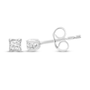 Thumbnail Image 1 of Radiant Reflections Princess-Cut Diamond Solitaire Stud Earrings 1/10 ct tw Sterling Silver (I/I3)