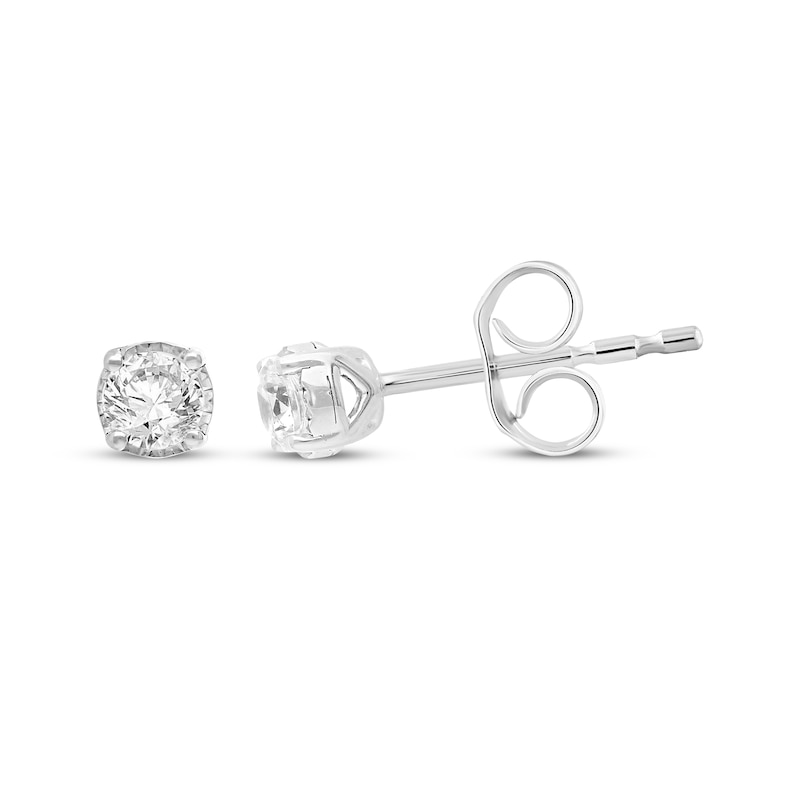 Main Image 1 of Radiant Reflections Round-Cut Diamond Solitaire Stud Earrings 1/4 ct tw Sterling Silver (I/I3)