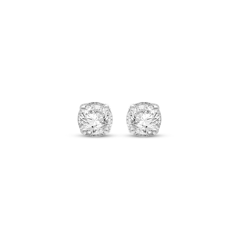 Main Image 2 of Radiant Reflections Round-Cut Diamond Solitaire Stud Earrings 1/4 ct tw Sterling Silver (I/I3)