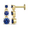 Thumbnail Image 2 of STUDIO BY KAY Blue Lab-Created Sapphire Three-Tier Dangle Earrings 24K Yellow Gold Vermeil Sterling Silver