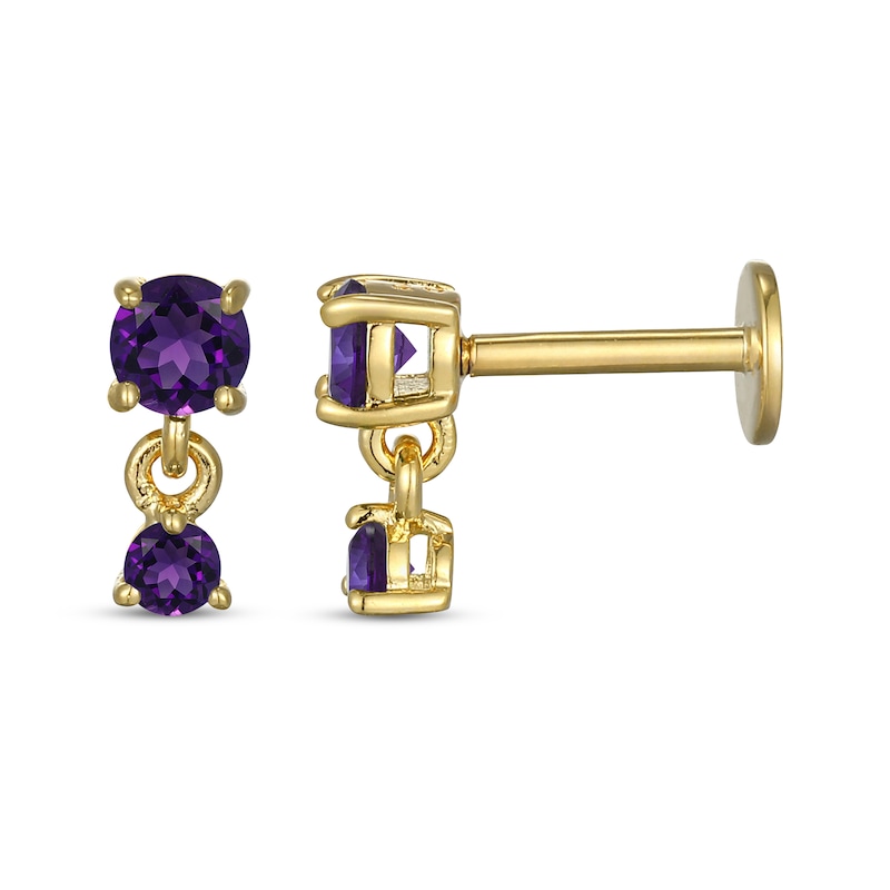 Main Image 3 of STUDIO BY KAY Amethyst Mini-Dangle Earrings 24K Yellow Gold Vermeil Sterling Silver