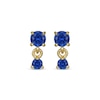 Thumbnail Image 2 of STUDIO BY KAY Blue Lab-Created Sapphire Mini-Dangle Earrings 24K Yellow Gold Vermeil Sterling Silver