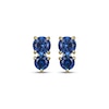 Thumbnail Image 2 of STUDIO BY KAY Blue Lab-Created Sapphire Two-Stone Stud Earrings 24K Yellow Gold Vermeil Sterling Silver