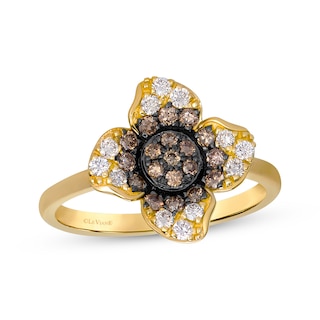 Le Vian Diamond Flower Ring 1/2 ct tw 14K Honey Gold