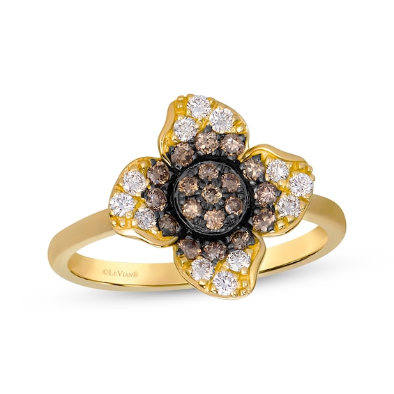Le Vian Diamond Flower Ring 1/2 ct tw 14K Honey Gold