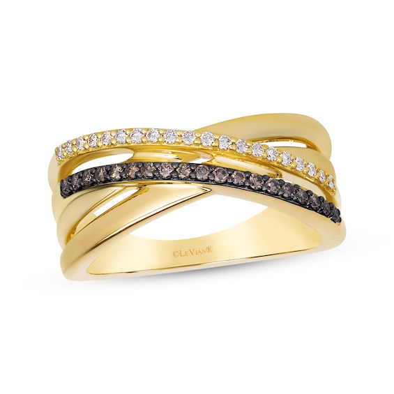 Le Vian Diamond Crossover Ring 1/4 ct tw 14K Honey Gold