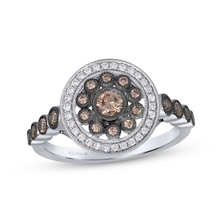 Le Vian Diamond Vintage-Inspired Bezel Halo Ring 1/2 ct tw 14K Vanilla Gold