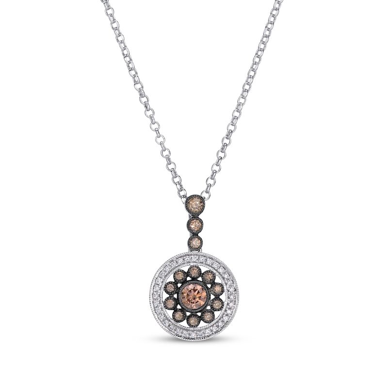 Main Image 1 of Le Vian Diamond Vintage-Inspired Bezel Halo Necklace 3/8 ct tw 14K Vanilla Gold 19"