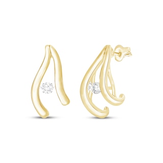 Unstoppable Love Lab-Grown Diamond Double J-Hoop Earrings 1/6 ct tw 10K Yellow Gold