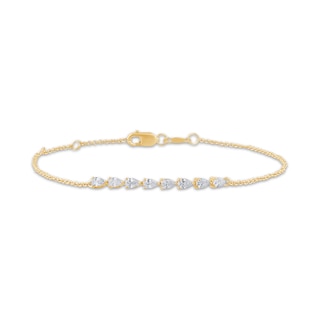 KAY Lab-Grown Diamonds Pear-Shaped Link Bracelet 1/3 ct tw 10K Yellow Gold 7"