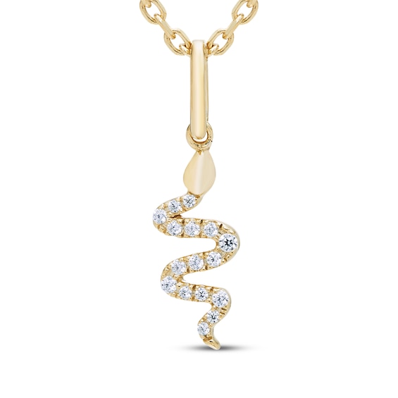 Rocksbox The Snake Charm Lab-Grown Diamond Necklace 1/20 ct tw 24K Yellow Gold Vermeil Sterling Silver 19"