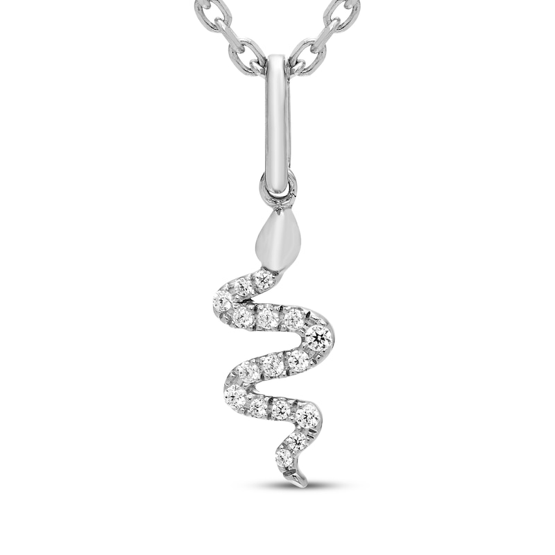 Main Image 1 of Rocksbox The Snake Charm Lab-Grown Diamond Necklace 1/20 ct tw Sterling Silver 19"