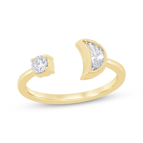 KAY Lab-Grown Diamonds Half Moon-Cut Crescent Open Ring 3/8 ct tw 10K Yellow Gold