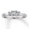 Thumbnail Image 1 of Previously Owned 3-Stone Engagement Ring 1/2 ct tw Princess-cut Diamonds 14K White Gold