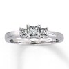 Thumbnail Image 0 of Previously Owned 3-Stone Engagement Ring 1/2 ct tw Princess-cut Diamonds 14K White Gold