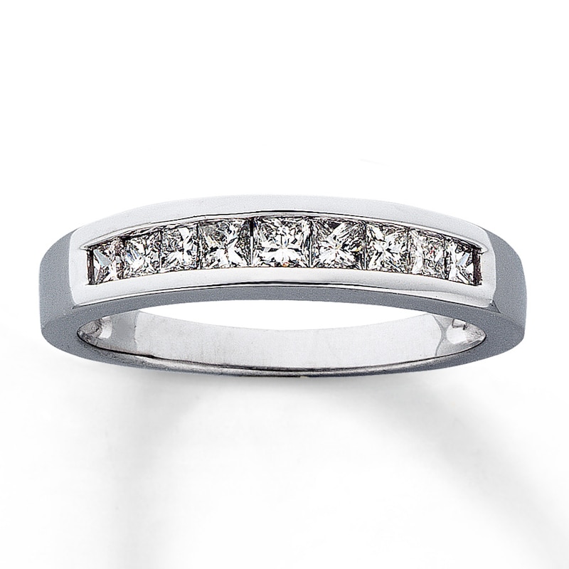 Main Image 1 of Previously Owned Diamond Anniversary Band 1/2 ct tw Princess-cut 14K White Gold