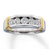 Thumbnail Image 1 of Previously Owned Men's Wedding Band 1 ct tw Round-cut Diamonds 14K Two-Tone Gold
