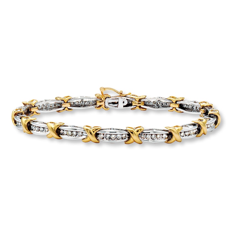 Main Image 1 of Previously Owned Bracelet 1 ct tw Diamonds 10K Two-Tone Gold