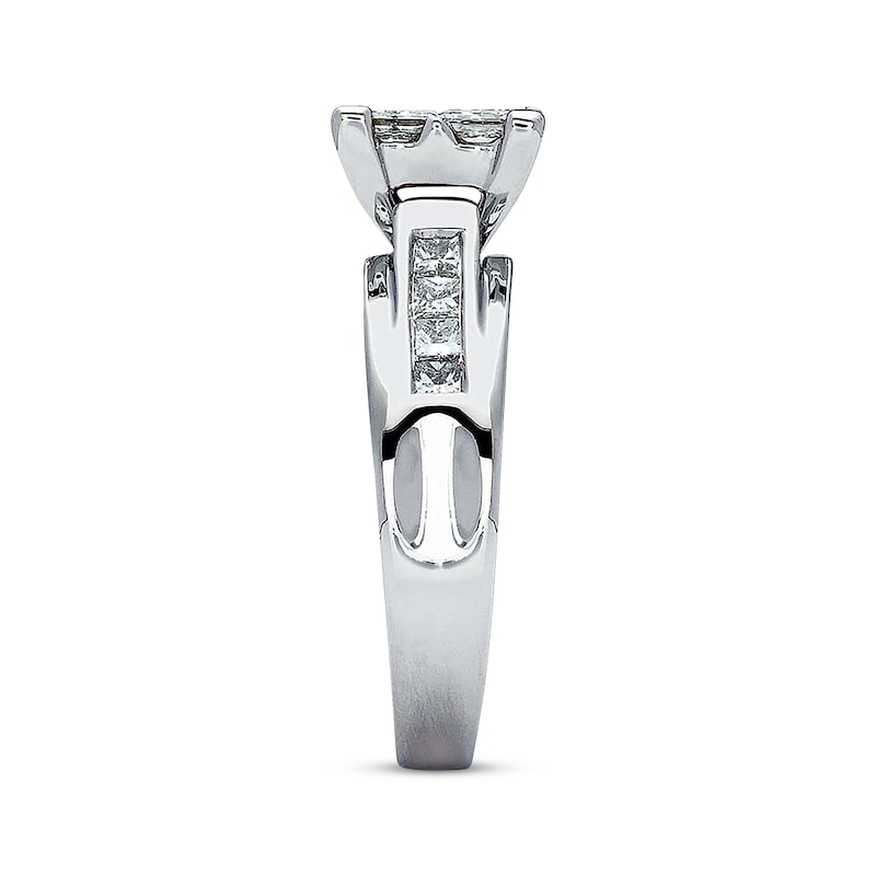 Main Image 3 of Previously Owned Diamond Engagement Ring 1-1/2 ct tw Princess-cut 14K White Gold
