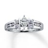 Thumbnail Image 1 of Previously Owned Engagement Ring 3/4 ct tw Marquise & Round-cut Diamonds 14K White Gold
