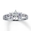 Thumbnail Image 0 of Previously Owned Engagement Ring 3/4 ct tw Marquise & Round-cut Diamonds 14K White Gold