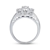 Thumbnail Image 1 of Previously Owned 3-Stone Diamond Engagement Ring 1 ct tw Round & Baguette-cut 14K White Gold