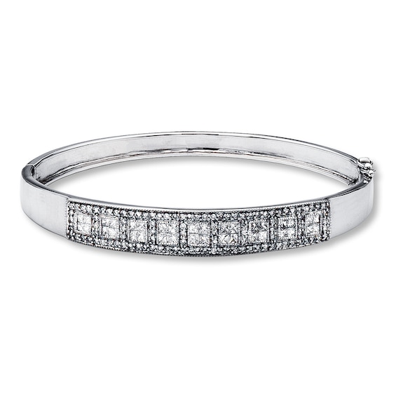 Previously Owned Diamond Bangle Bracelet 1-1/2 ct tw 14K White Gold