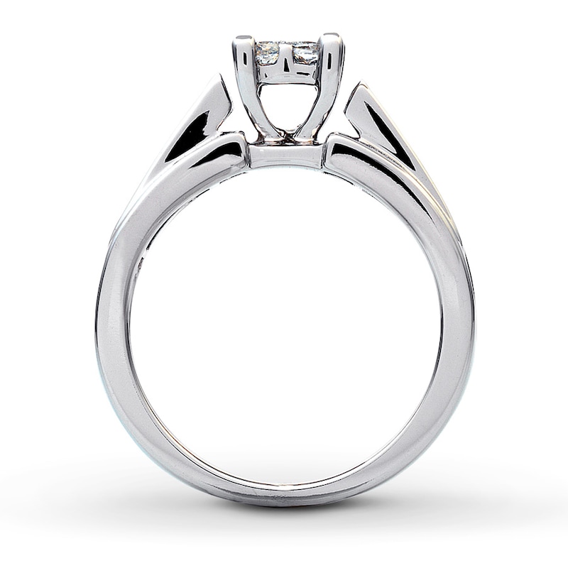 Main Image 2 of Previously Owned Engagement Ring 1 ct tw Princess-cut Diamonds 14K White Gold