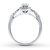 Previously Owned Engagement Ring 3/4 ct tw Princess & Round-cut Diamonds 14K White Gold