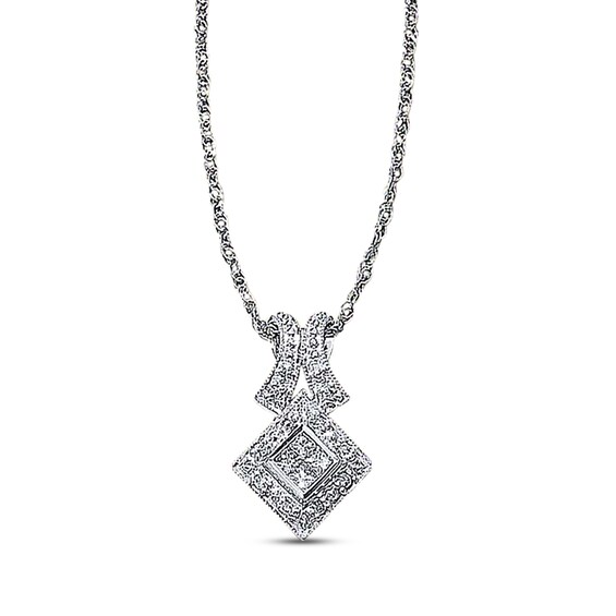Previously Owned Necklace 1/5 ct tw Diamonds 14K White Gold