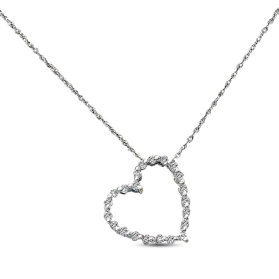 Previously Owned Diamond Heart Necklace 1/4 cttw 14K White Gold
