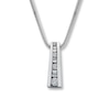 Thumbnail Image 1 of Previously Owned Diamond Ladder Necklace 1/4 ct tw 14K White Gold