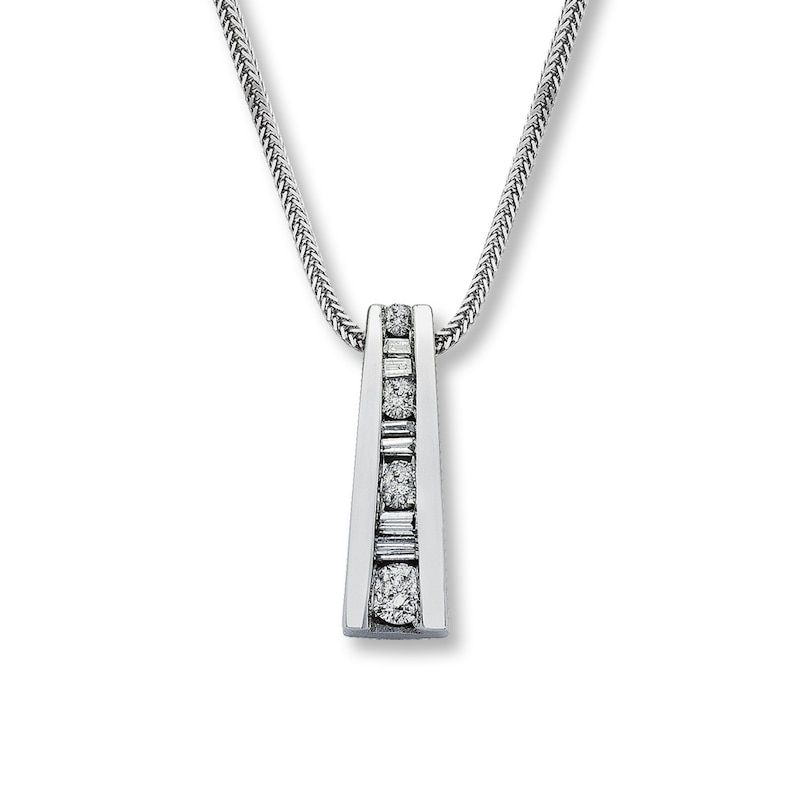Main Image 1 of Previously Owned Diamond Ladder Necklace 1/4 ct tw 14K White Gold